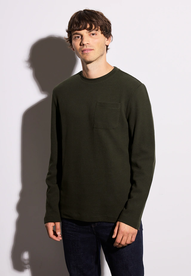 STREET ONE MEN Langarmshirt aus reiner Baumwolle
