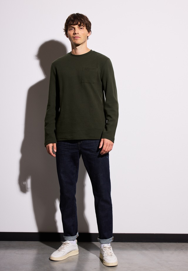 STREET ONE MEN Langarmshirt aus reiner Baumwolle