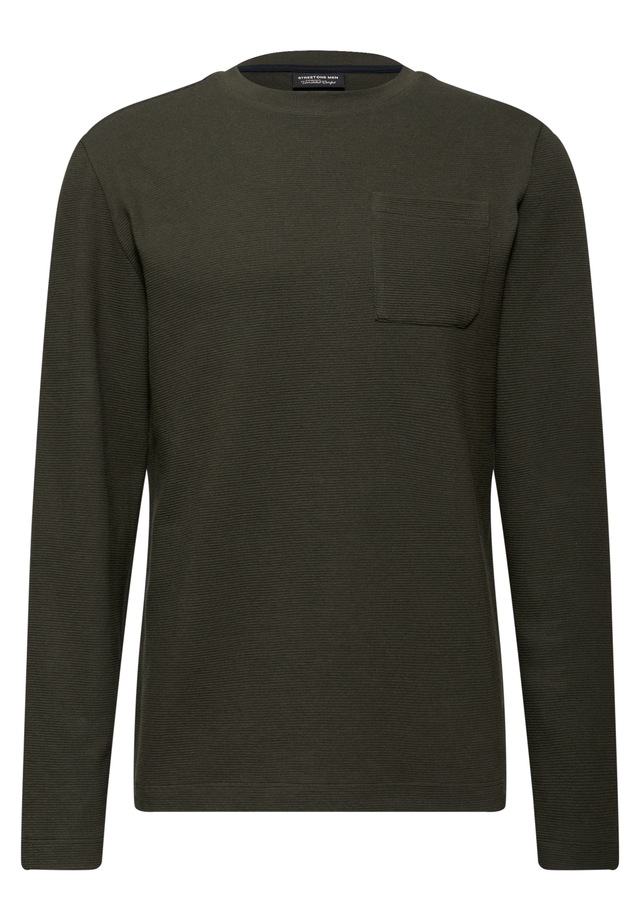 STREET ONE MEN Langarmshirt aus reiner Baumwolle