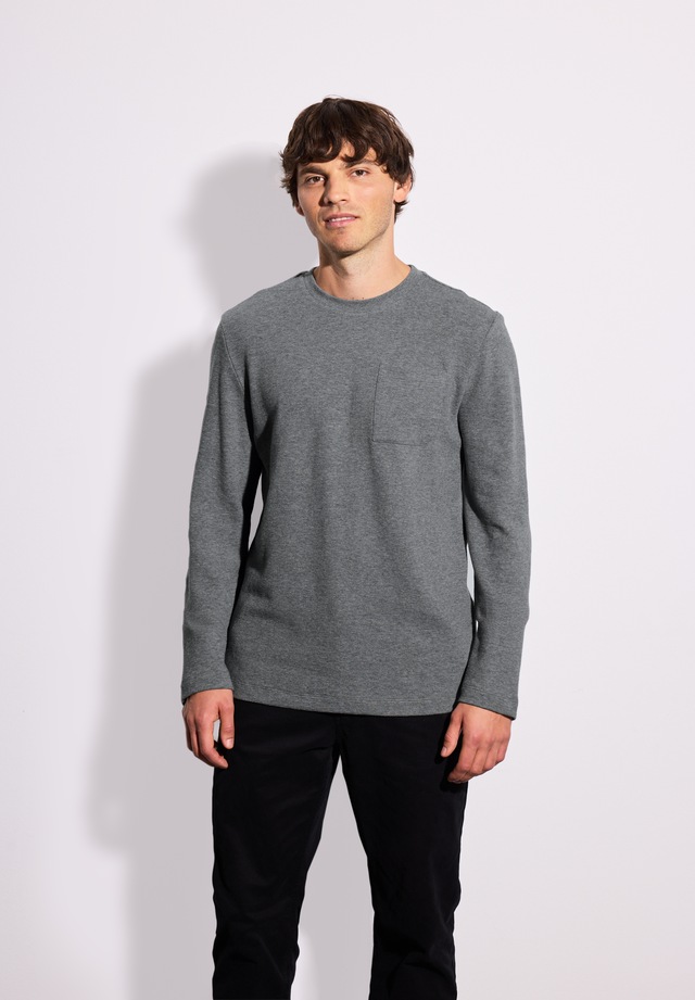 STREET ONE MEN Langarmshirt aus reiner Baumwolle