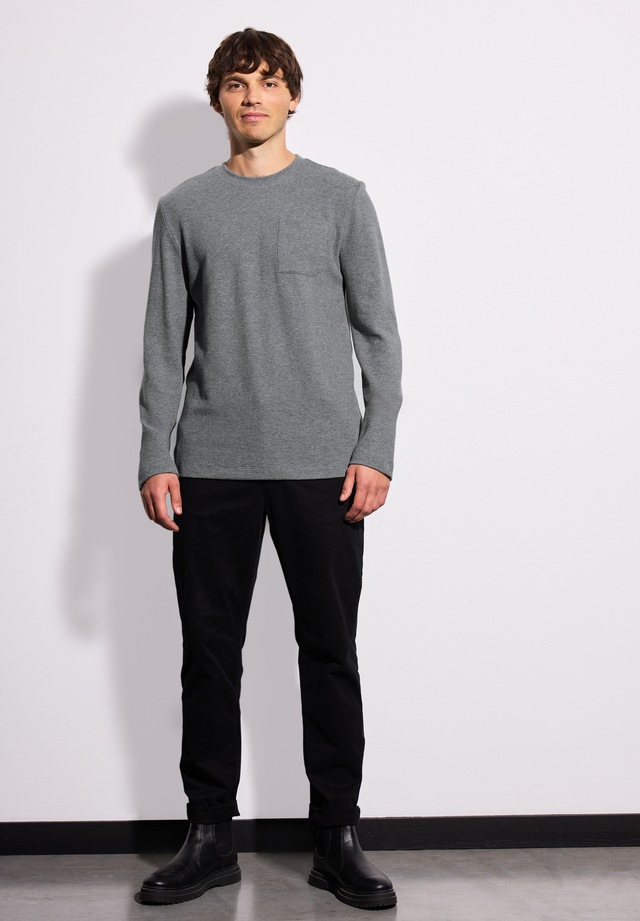 STREET ONE MEN Langarmshirt aus reiner Baumwolle