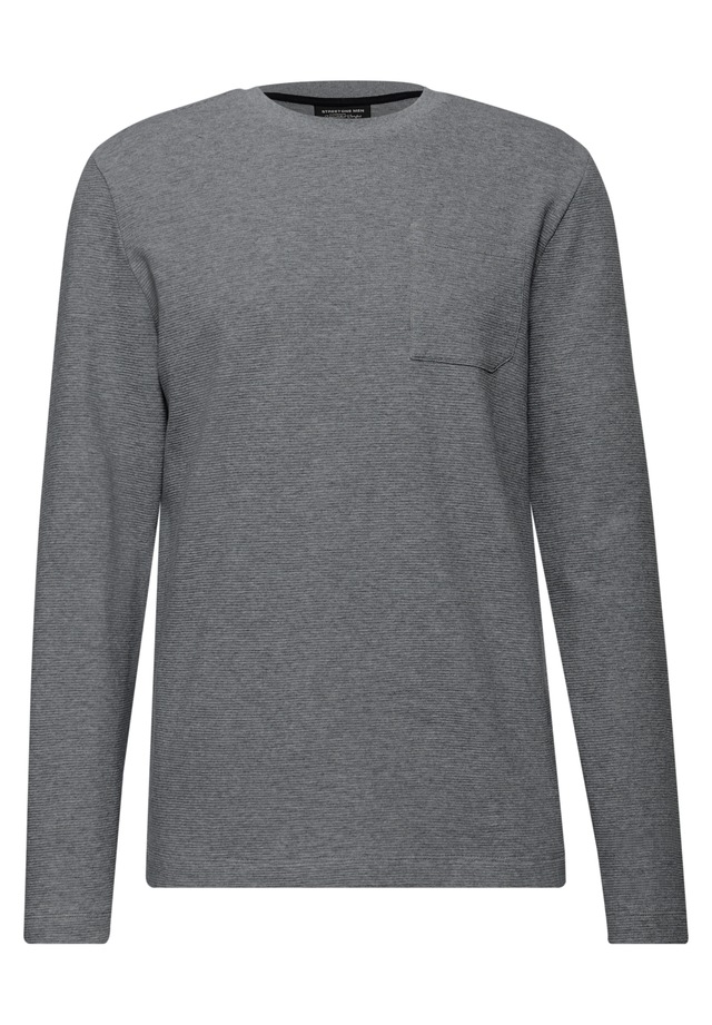 STREET ONE MEN Langarmshirt aus reiner Baumwolle