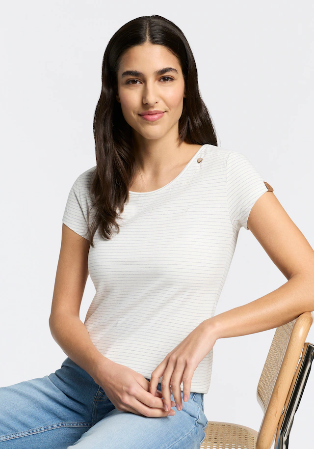 Ragwear Kurzarmshirt »MINT STRIPES O« in dezent gestreifter Optik mit Markenschriftzug am Ausschnitt