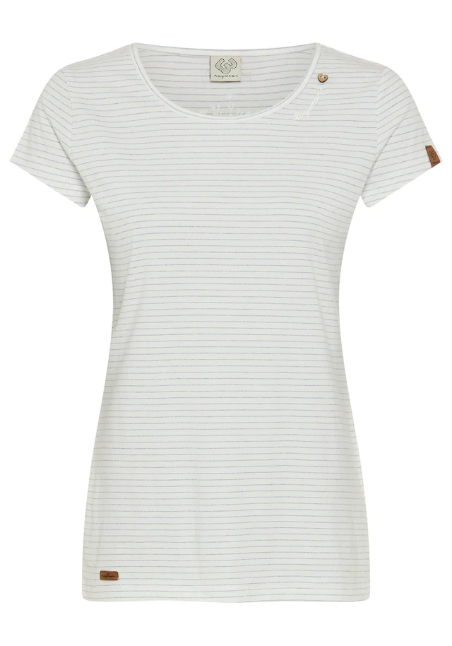 Ragwear Kurzarmshirt »MINT STRIPES O« in dezent gestreifter Optik mit Markenschriftzug am Ausschnitt