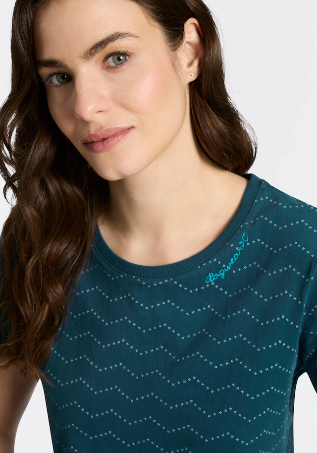 Ragwear Kurzarmshirt »MINTTA ZIG ZAG O« in Zick-Zack-Optik mit Markenschriftzug am Ausschnitt