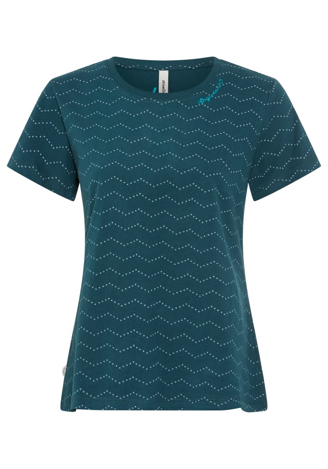 Ragwear Kurzarmshirt »MINTTA ZIG ZAG O« in Zick-Zack-Optik mit Markenschriftzug am Ausschnitt
