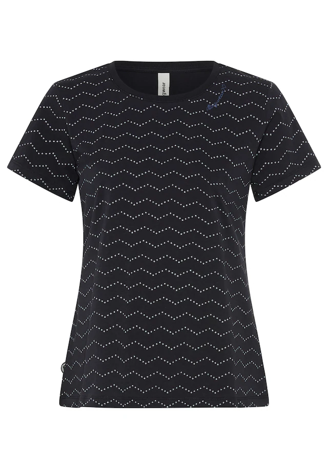 Ragwear Kurzarmshirt »MINTTA ZIG ZAG O« in Zick-Zack-Optik mit Markenschriftzug am Ausschnitt
