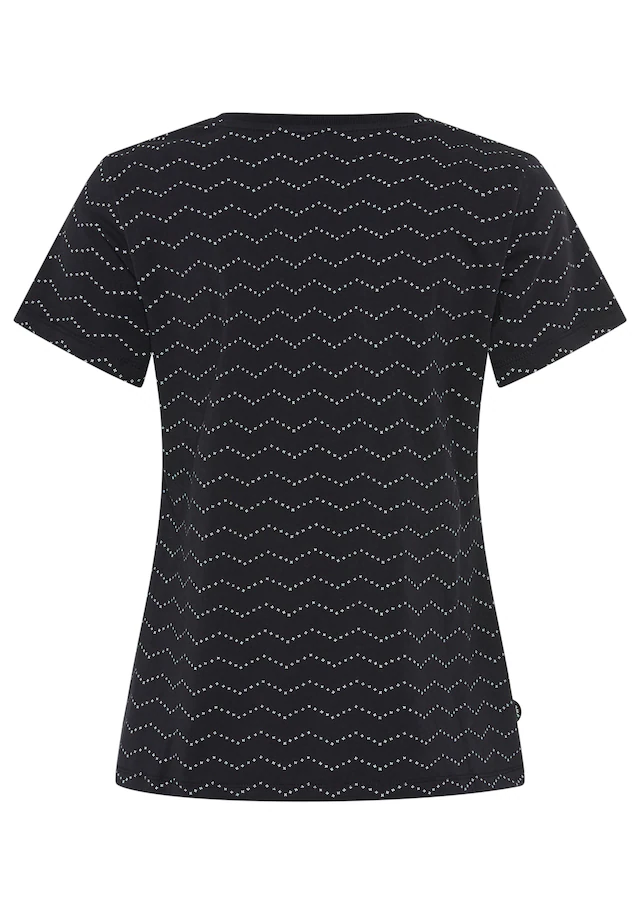 Ragwear Kurzarmshirt »MINTTA ZIG ZAG O« in Zick-Zack-Optik mit Markenschriftzug am Ausschnitt