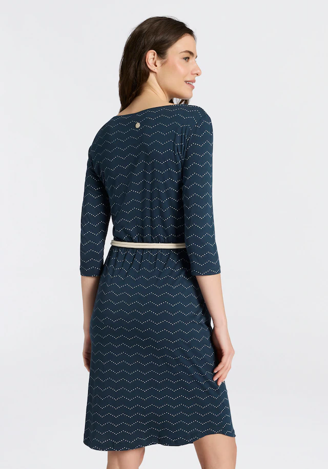 Ragwear Jerseykleid »LILITHA ZIG ZAG O« mit Taillen-Bindegürtel