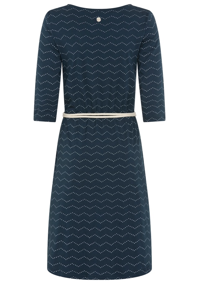 Ragwear Jerseykleid »LILITHA ZIG ZAG O« mit Taillen-Bindegürtel