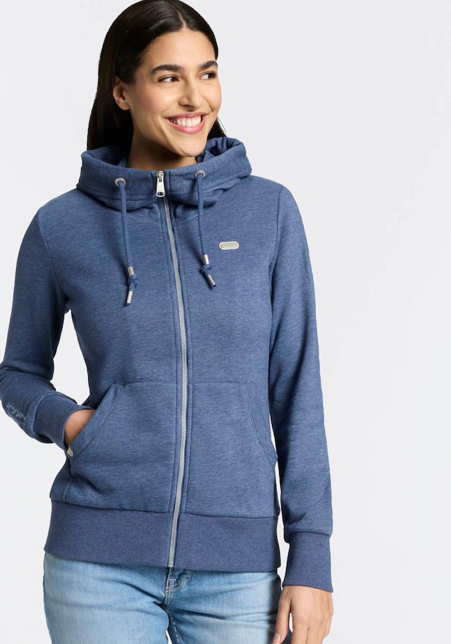 Ragwear Kapuzensweatjacke »NESKIA ZIP A O« mit Kordelzug und Logo am Ärmel