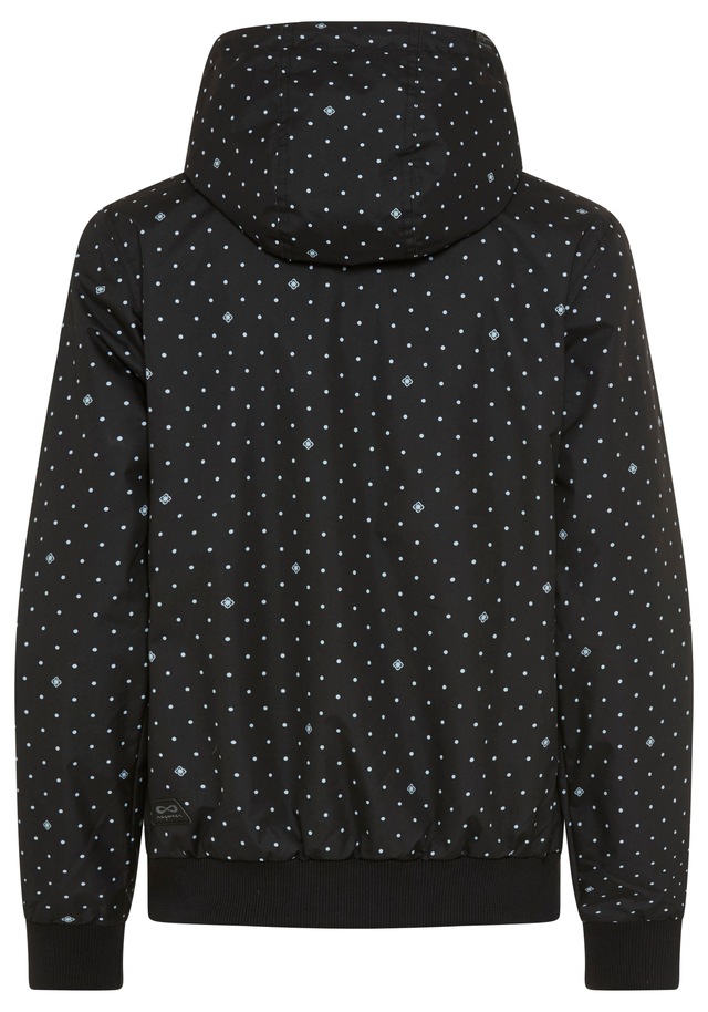 Ragwear Outdoorjacke »NUGGIE DOTS O« mit Kapuze aus Polyester, hüftlange Passform, hochschließender Kragen