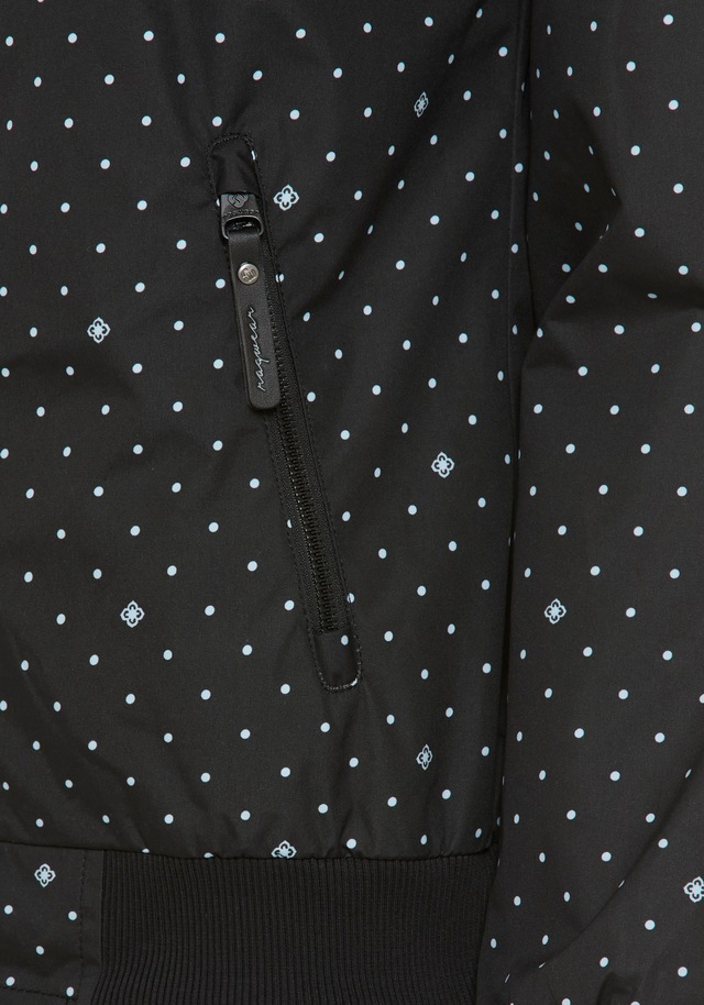 Ragwear Outdoorjacke »NUGGIE DOTS O« mit Kapuze aus Polyester, hüftlange Passform, hochschließender Kragen