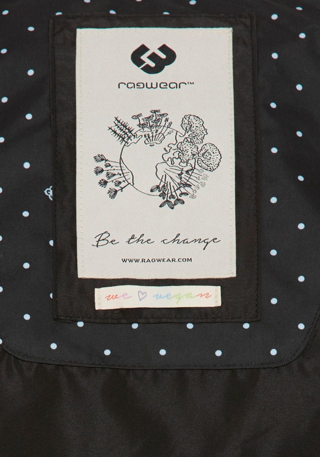 Ragwear Outdoorjacke »NUGGIE DOTS O« mit Kapuze aus Polyester, hüftlange Passform, hochschließender Kragen