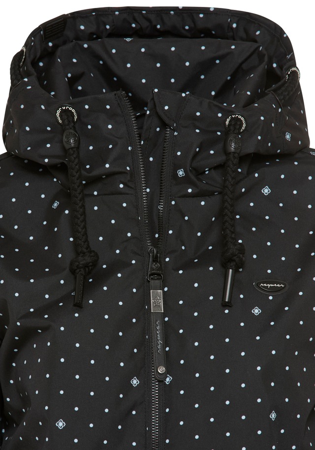 Ragwear Outdoorjacke »NUGGIE DOTS O« mit Kapuze aus Polyester, hüftlange Passform, hochschließender Kragen