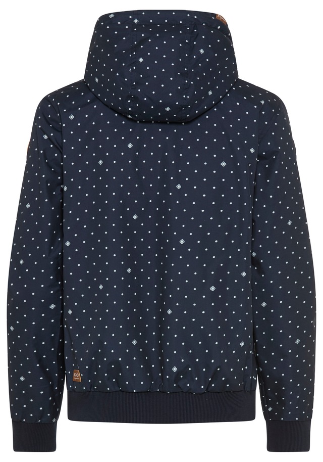 Ragwear Outdoorjacke »NUGGIE DOTS O« mit Kapuze aus Polyester, hüftlange Passform, hochschließender Kragen
