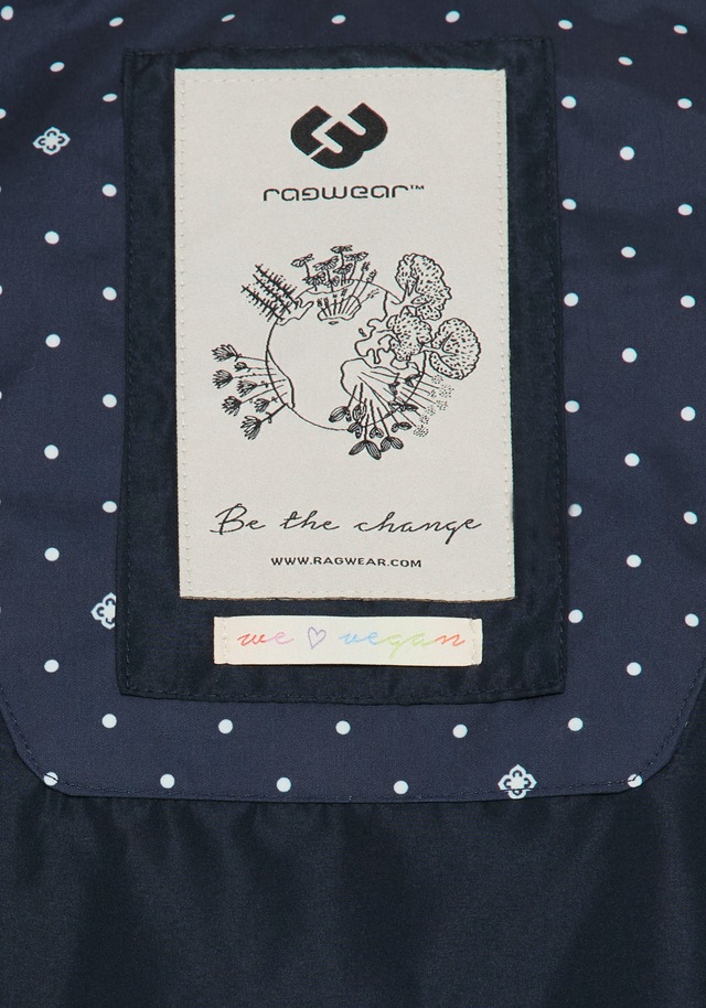 Ragwear Outdoorjacke »NUGGIE DOTS O« mit Kapuze aus Polyester, hüftlange Passform, hochschließender Kragen