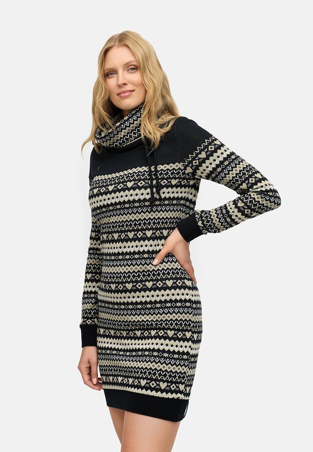 Ragwear Sweatkleid »Chlloe Jacquard YOUMODO« Ohne Taschen stylisches Langarmkleid mit verspieltem Print