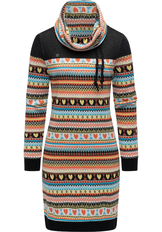 Ragwear Sweatkleid »Chlloe Jacquard YOUMODO« Ohne Taschen stylisches Langarmkleid mit verspieltem Print