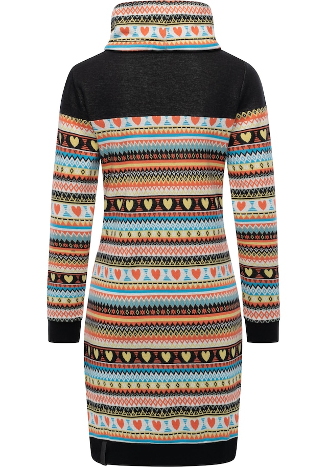 Ragwear Sweatkleid »Chlloe Jacquard YOUMODO« Ohne Taschen stylisches Langarmkleid mit verspieltem Print
