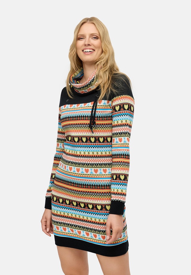 Ragwear Sweatkleid »Chlloe Jacquard YOUMODO« Ohne Taschen stylisches Langarmkleid mit verspieltem Print