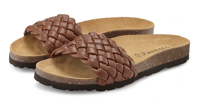 Vivance Pantolette »Mule, Sandale, offener Schuh, Sommerschuh,« NEU mit komfortablem Korkfußbett & weicher Innensohle aus Leder