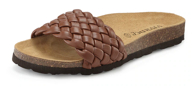 Vivance Pantolette »Mule, Sandale, offener Schuh, Sommerschuh,« NEU mit komfortablem Korkfußbett & weicher Innensohle aus Leder