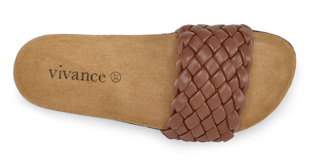 Vivance Pantolette »Mule, Sandale, offener Schuh, Sommerschuh,« NEU mit komfortablem Korkfußbett & weicher Innensohle aus Leder