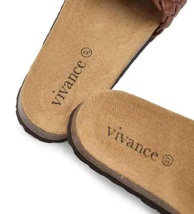 Vivance Pantolette »Mule, Sandale, offener Schuh, Sommerschuh,« NEU mit komfortablem Korkfußbett & weicher Innensohle aus Leder