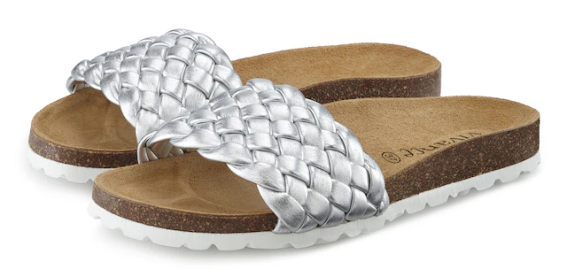 Vivance Pantolette »Mule, Sandale, offener Schuh, Sommerschuh,« NEU mit komfortablem Korkfußbett & weicher Innensohle aus Leder