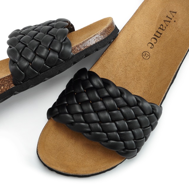 Vivance Pantolette »Mule, Sandale, offener Schuh, Sommerschuh,« NEU mit komfortablem Korkfußbett & weicher Innensohle aus Leder