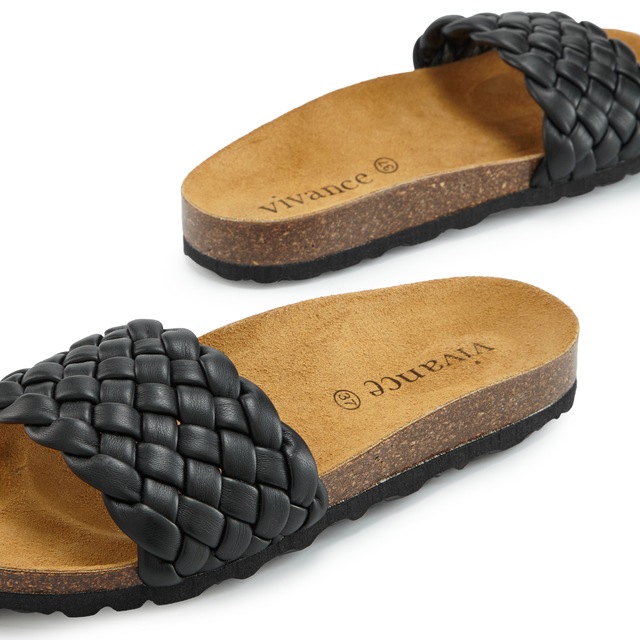 Vivance Pantolette »Mule, Sandale, offener Schuh, Sommerschuh,« NEU mit komfortablem Korkfußbett & weicher Innensohle aus Leder