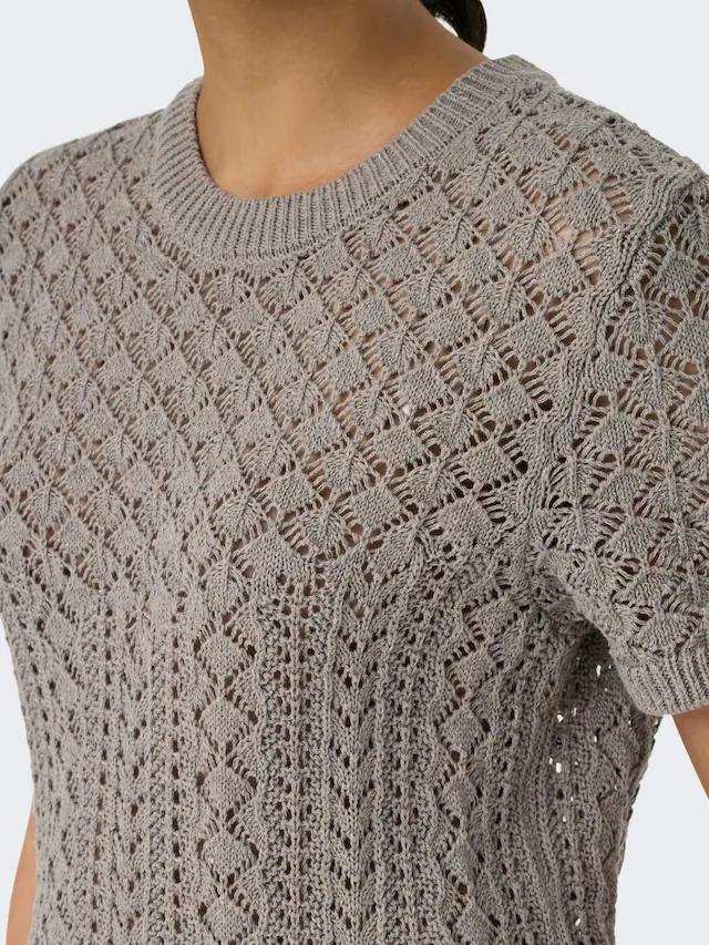 ONLY Kurzarmpullover »ONLSAGA LIFE SS O-NECK KNT NOOS« Baumwollmischung, regular fit