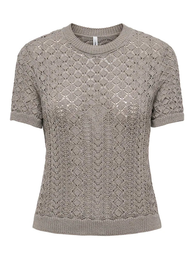 ONLY Kurzarmpullover »ONLSAGA LIFE SS O-NECK KNT NOOS« Baumwollmischung, regular fit