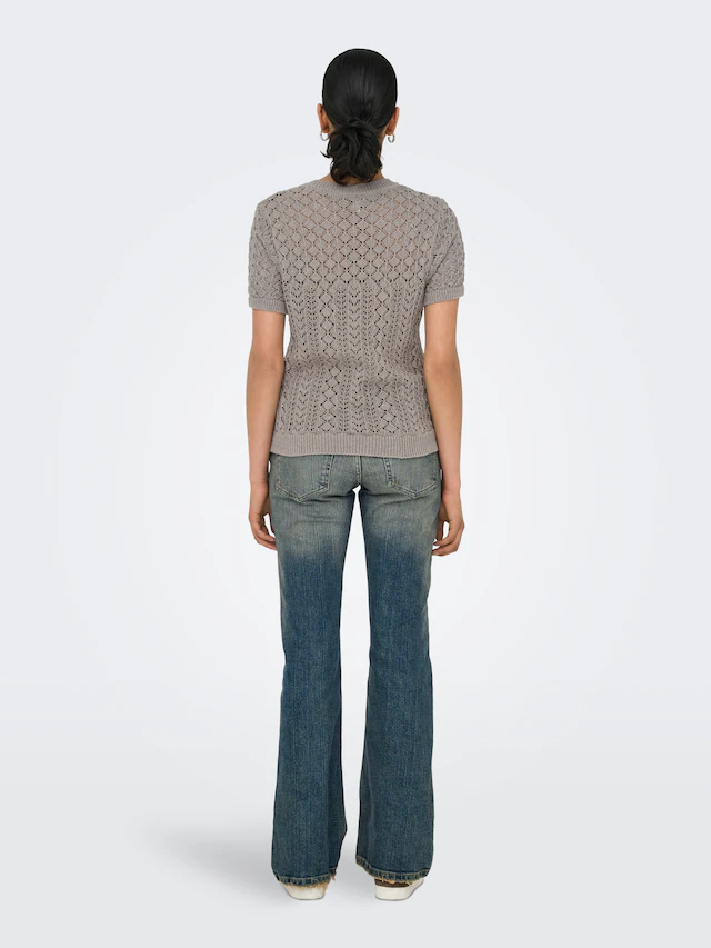 ONLY Kurzarmpullover »ONLSAGA LIFE SS O-NECK KNT NOOS« Baumwollmischung, regular fit