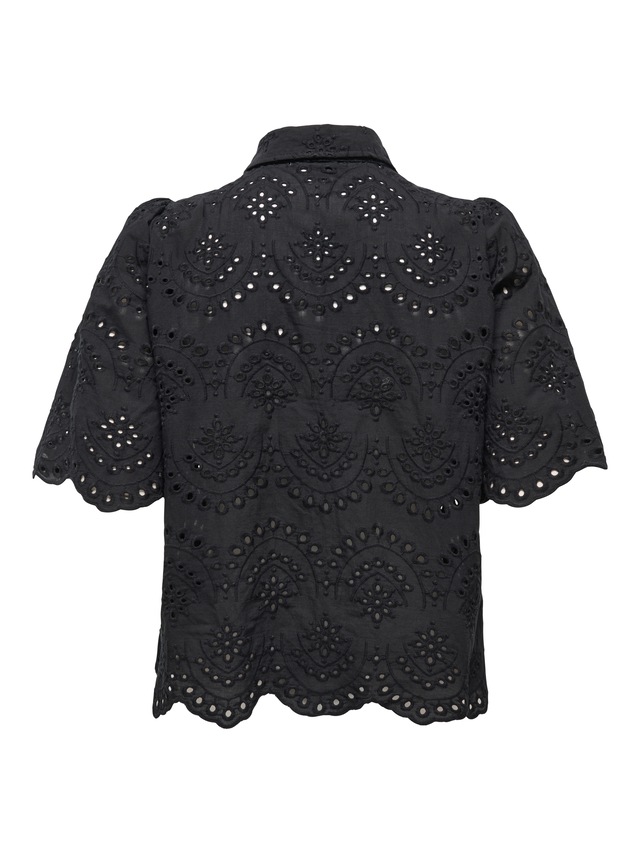 ONLY Spitzenbluse »ONLVALAIS S/S SHIRT WVN NOOS« Baumwolle, loose fit