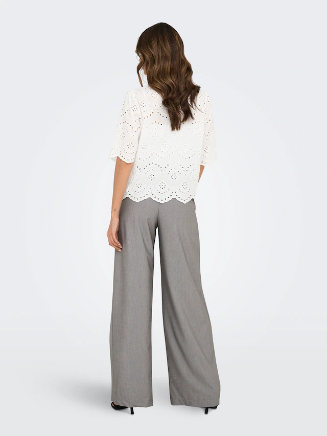 ONLY Spitzenbluse »ONLVALAIS S/S SHIRT WVN NOOS« Baumwolle, loose fit