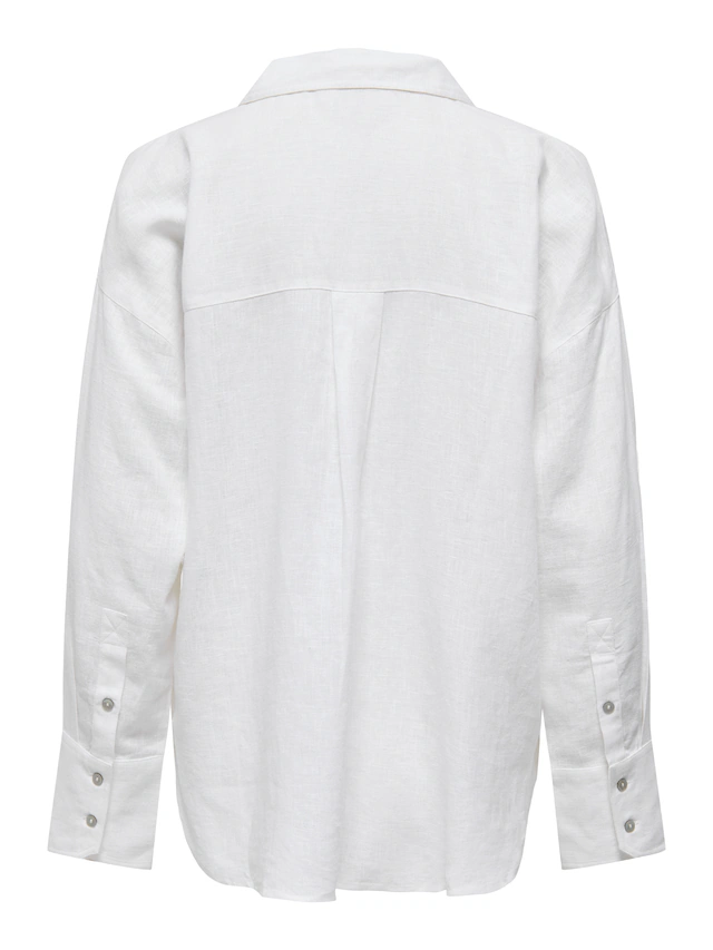 ONLY Hemdbluse »ONLBRUXELLES V- LS LIN BL SHIRT PNT NOOS« mit Leinen