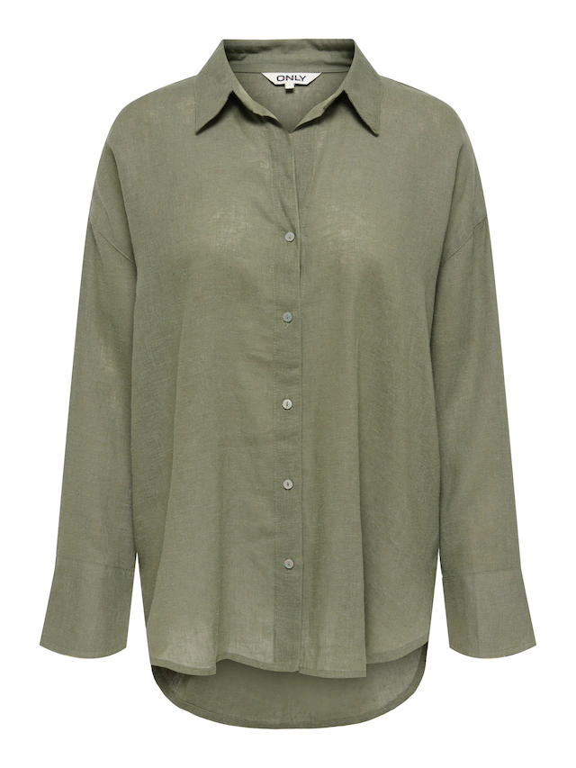 ONLY Hemdbluse »ONLBRUXELLES V- LS LIN BL SHIRT PNT NOOS« mit Leinen