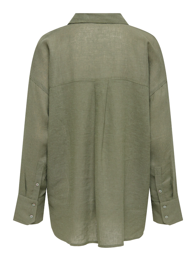 ONLY Hemdbluse »ONLBRUXELLES V- LS LIN BL SHIRT PNT NOOS« mit Leinen