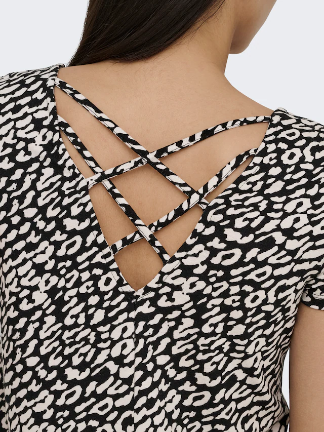 ONLY Kurzarmshirt »ONLBERA BACK LACE UP S/S TOP JRS NOOS«