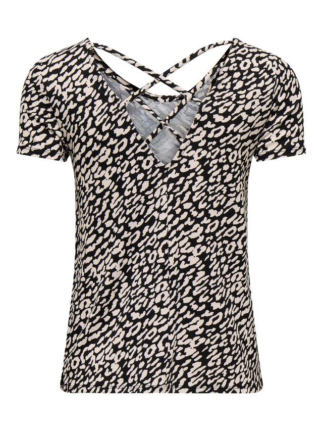ONLY Kurzarmshirt »ONLBERA BACK LACE UP S/S TOP JRS NOOS«