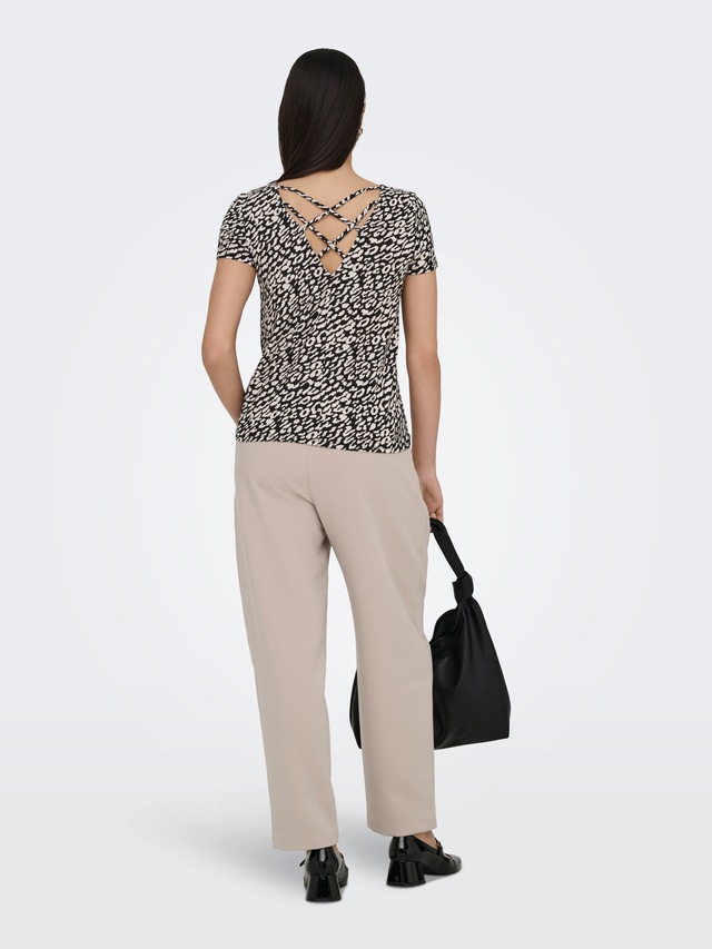 ONLY Kurzarmshirt »ONLBERA BACK LACE UP S/S TOP JRS NOOS«