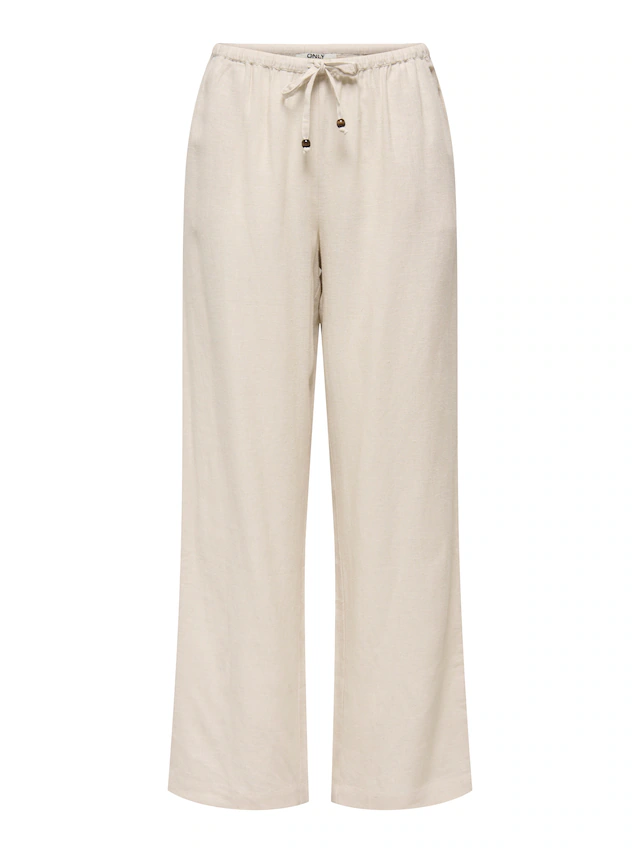 ONLY Schlupfhose »ONLBRUXELLES MW LIN BL TIE PANT PNT NOOS« Sommerhose mit Leinen