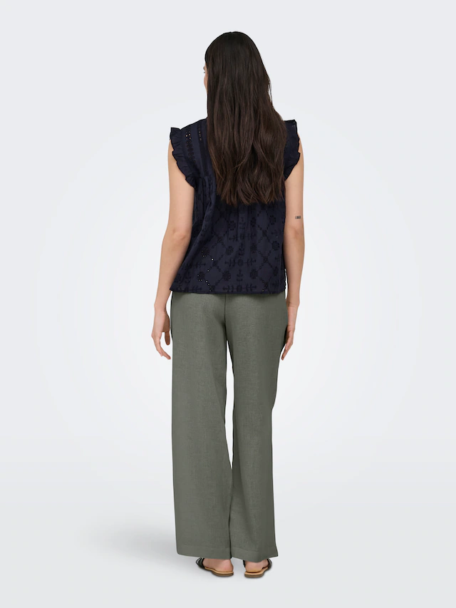 ONLY Schlupfhose »ONLBRUXELLES MW LIN BL TIE PANT PNT NOOS« Sommerhose mit Leinen