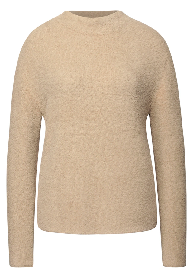 STREET ONE Stehkragenpullover aus softem Materialmix