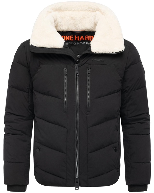 Stone Harbour Steppjacke »Ansello XX« ohne Kapuze Gesteppte Herrenjacke mit Teddy-Kunstfell-Kragen