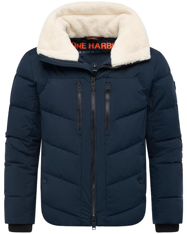 Stone Harbour Steppjacke »Ansello XX« ohne Kapuze Gesteppte Herrenjacke mit Teddy-Kunstfell-Kragen