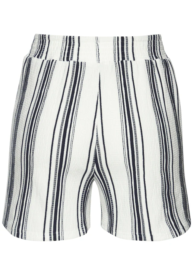 LASCANA Shorts »aus luftiger Crepeware« strukturierte Ware, sommerlicher Shorts mit Streifen, Sommerhose
