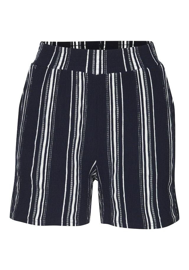LASCANA Shorts »aus luftiger Crepeware« strukturierte Ware, sommerlicher Shorts mit Streifen, Sommerhose